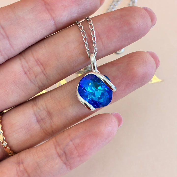 Murano royal blue sterling silver set