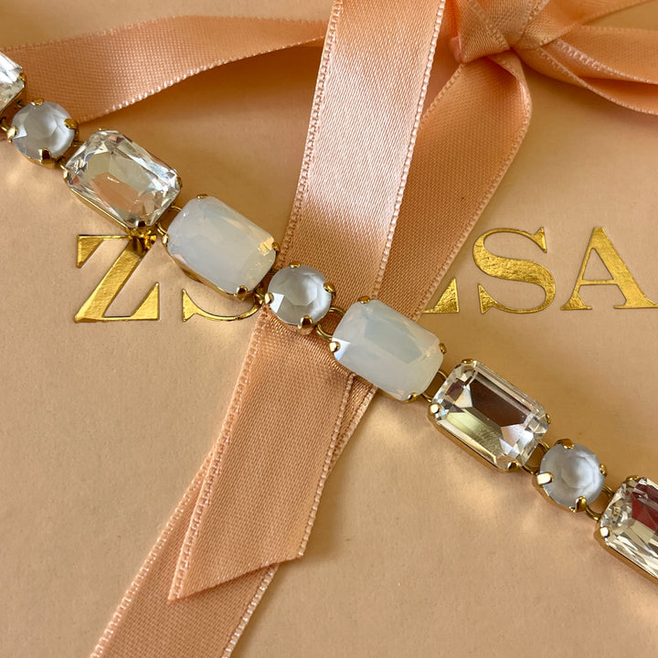 White Swarovski crystals bracelet