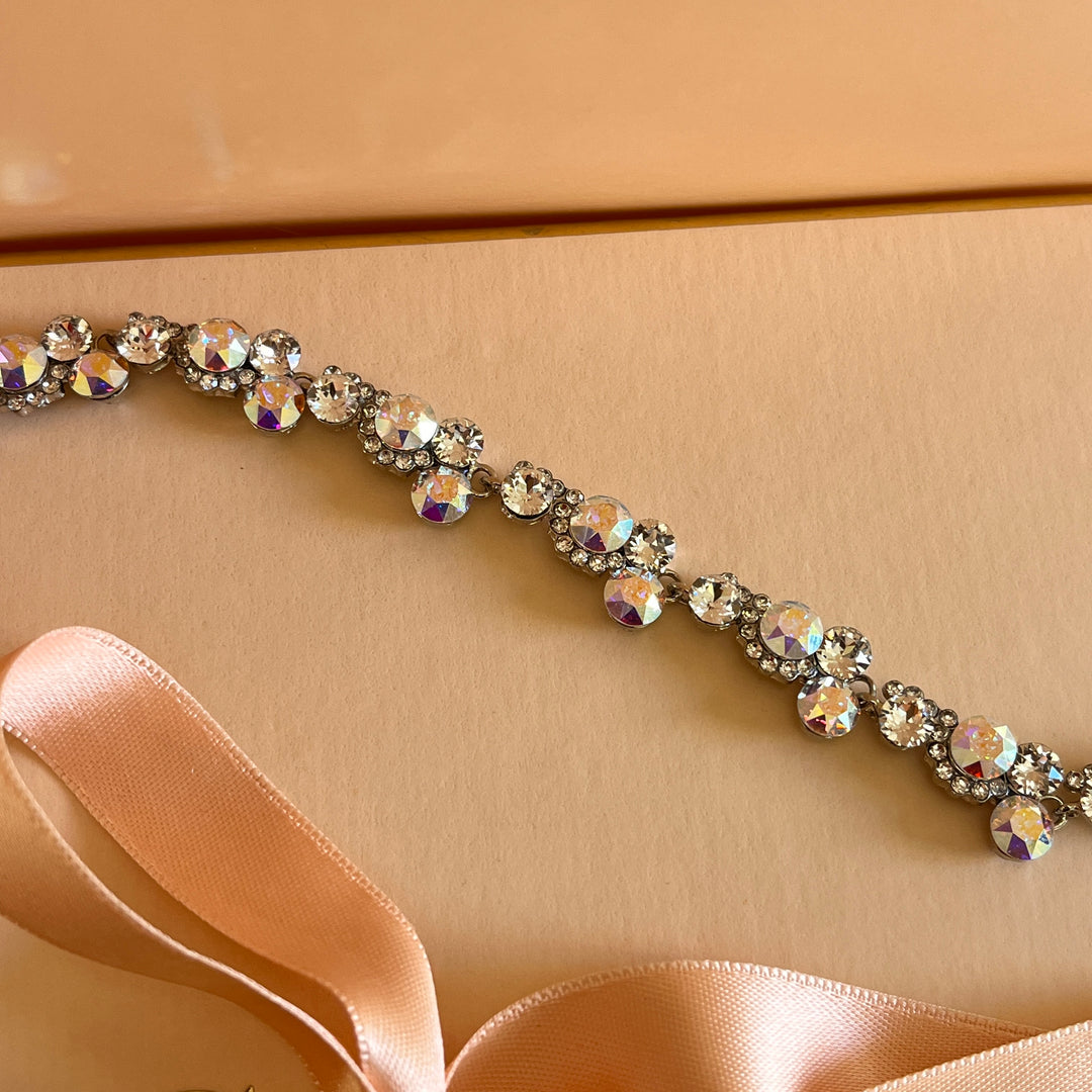 Aurora borealis Swarovski crystals earrings and bracelet