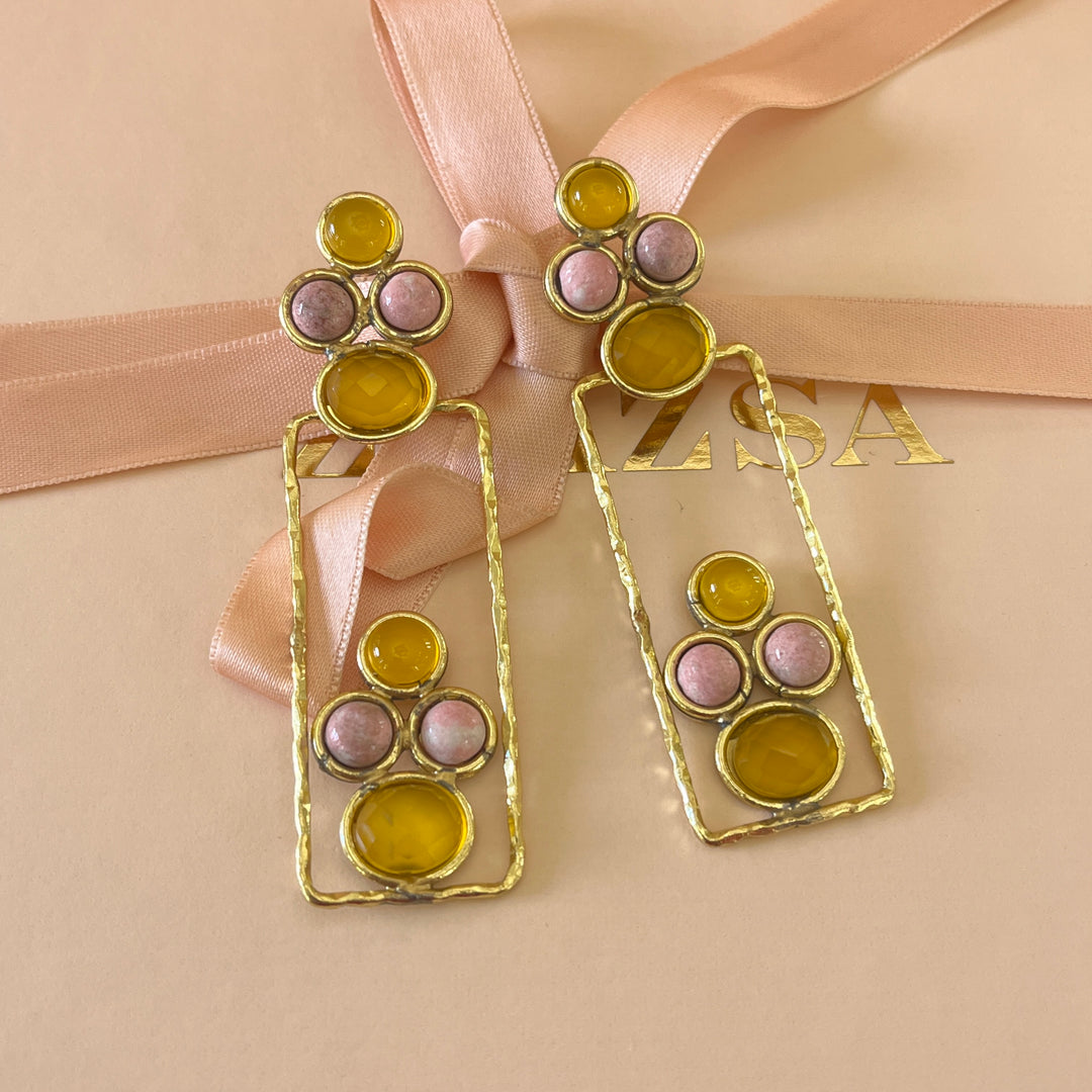 Yellow & light pink handmade set