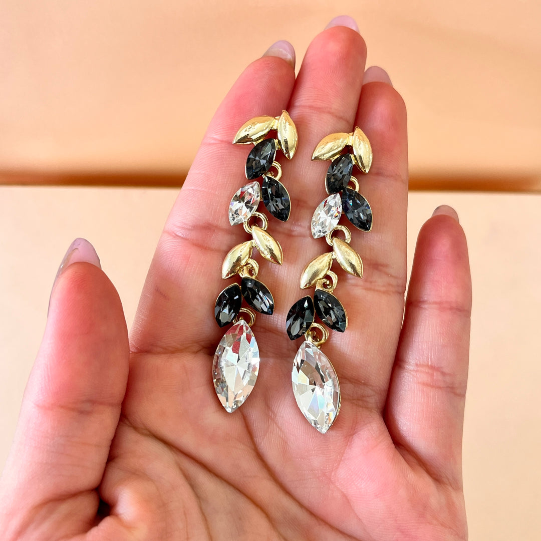 Marquise grey Swarovski crystals set