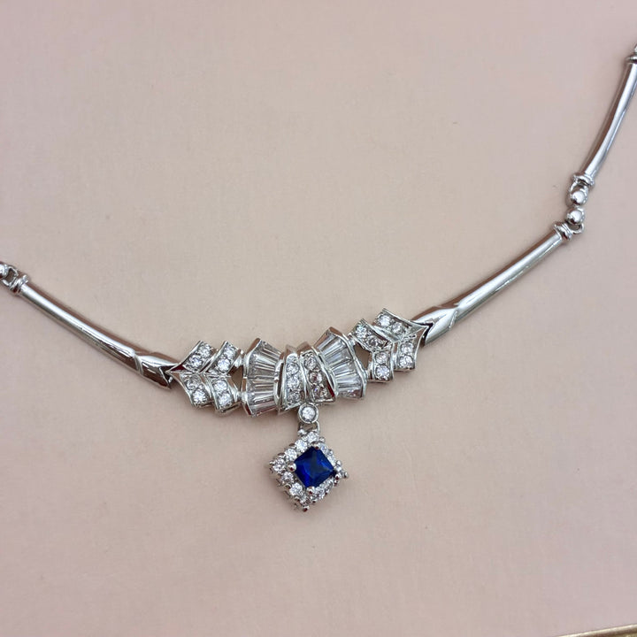 Royal blue clip zircone classic set