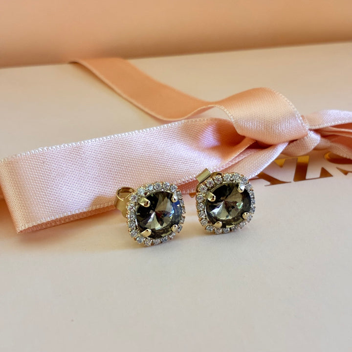 Bronze swarovski crystal studs