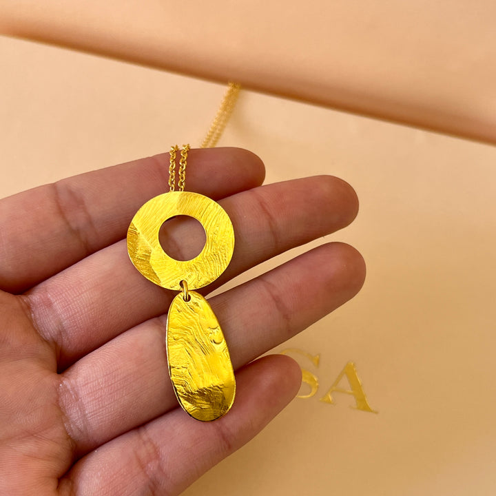 Round gold handmade set