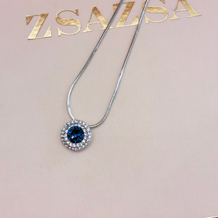 Round navy blue zircone set