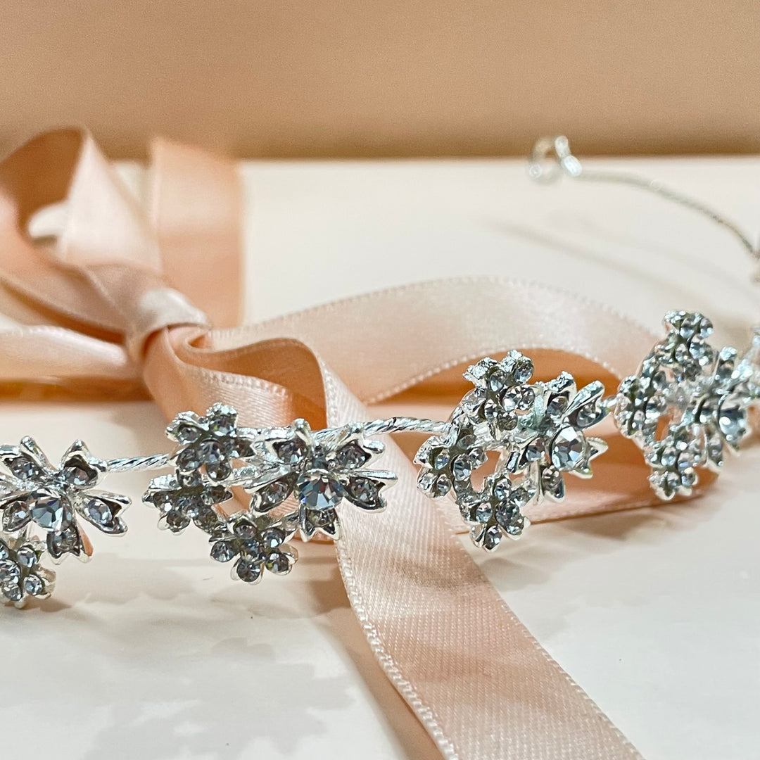 Silver flower cluster headpiece