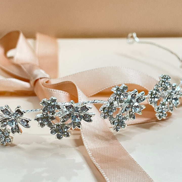 Silver flower cluster headpiece