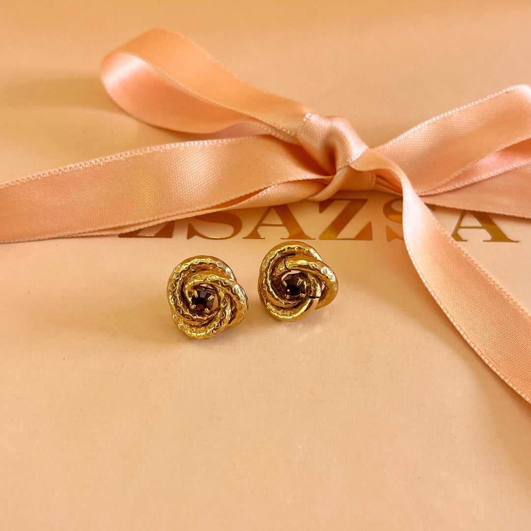 Purple preciosa crystals twisted studs