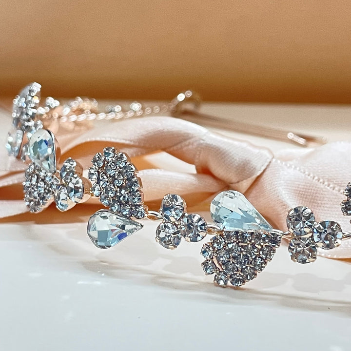 Dainty teardrop rose gold headpiece