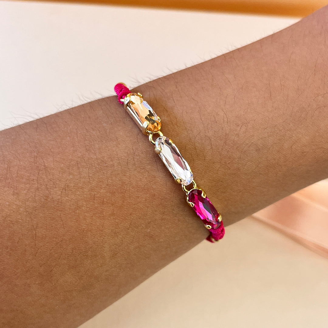 Pink & fuchsia Swarovski crystals set