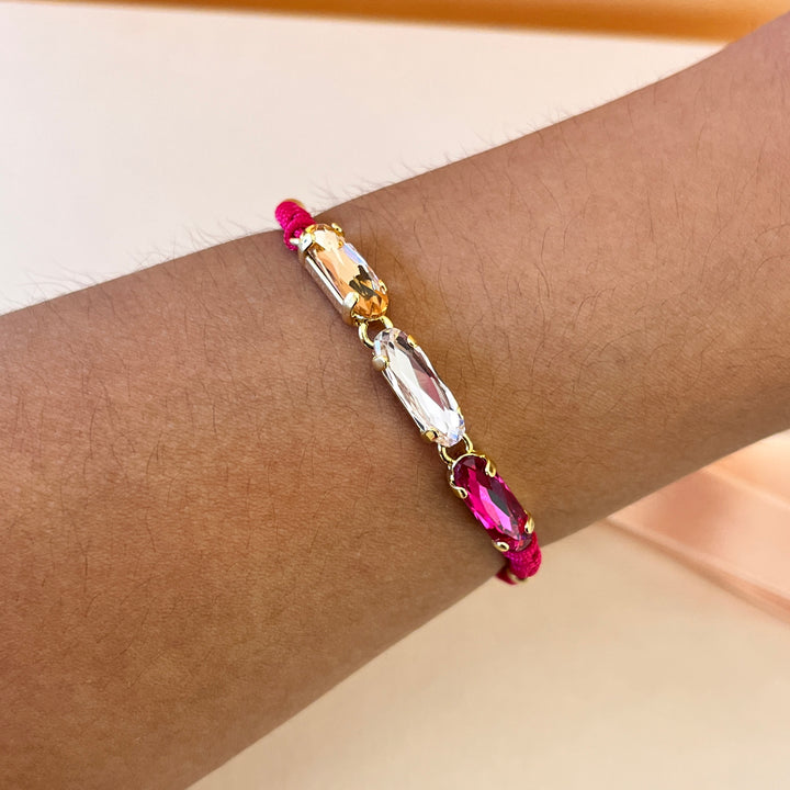 Pink & fuchsia Swarovski crystals set