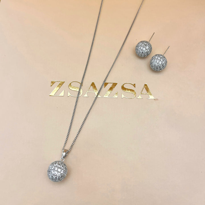 Silver zircone ball set