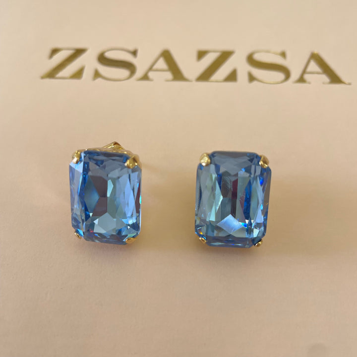 Light blue Swarovski crystals studs