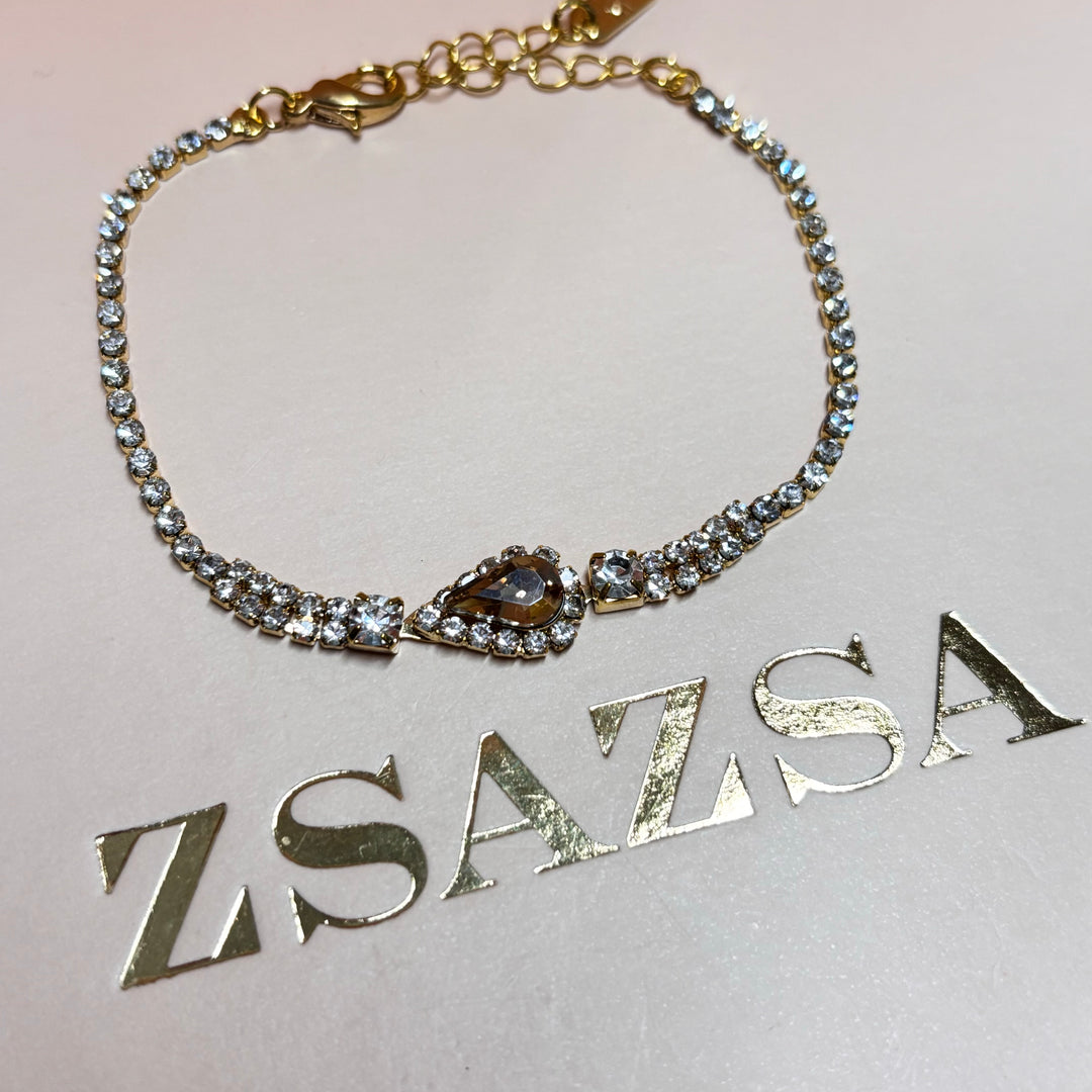 Teardrop bronze rhinesonte set