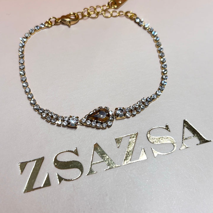 Teardrop bronze rhinesonte set