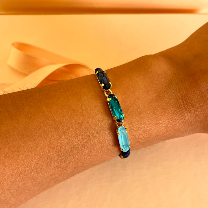 Elegant Blue Swarovski crystals earrings and bracelet