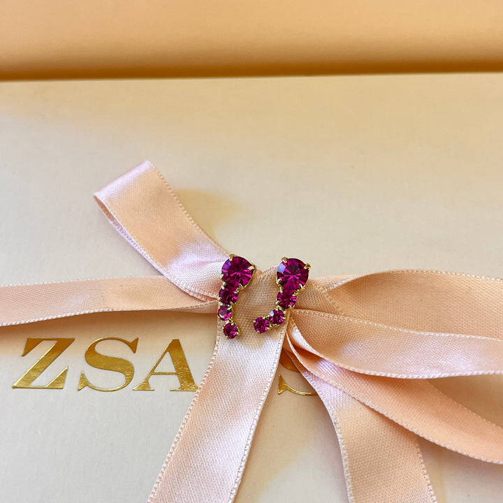 Fuchsia Swarovski crystals studs