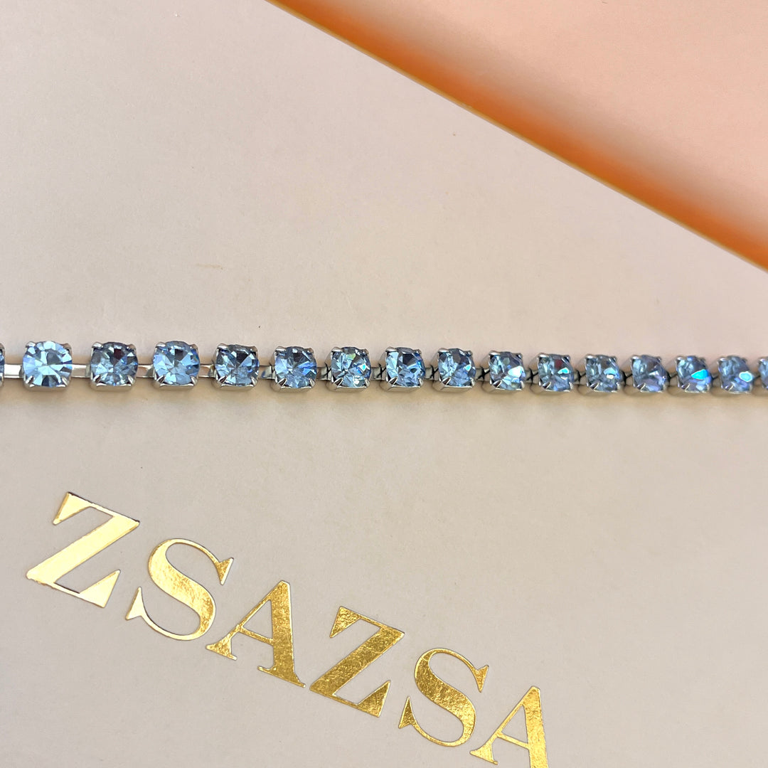 Light blue Swarovski crystals tennis bracelet
