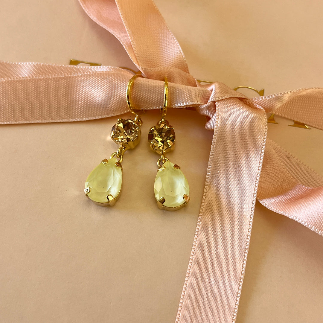 Yellow and champagne Swarovski crystals set