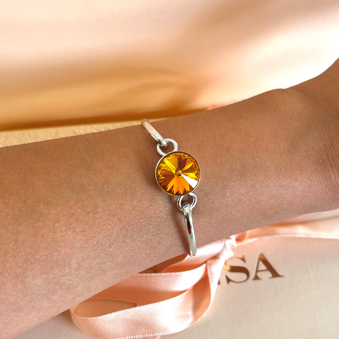 Topaz Swarovski crystals set