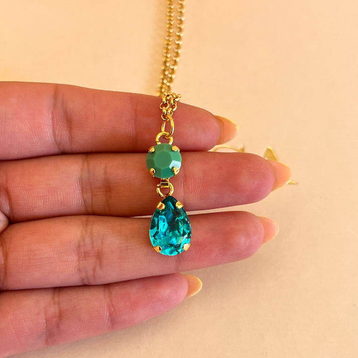 Verdemar and green preciosa crystals pendant