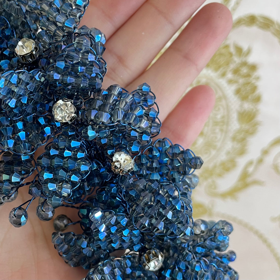 Royal blue flowers headpiece