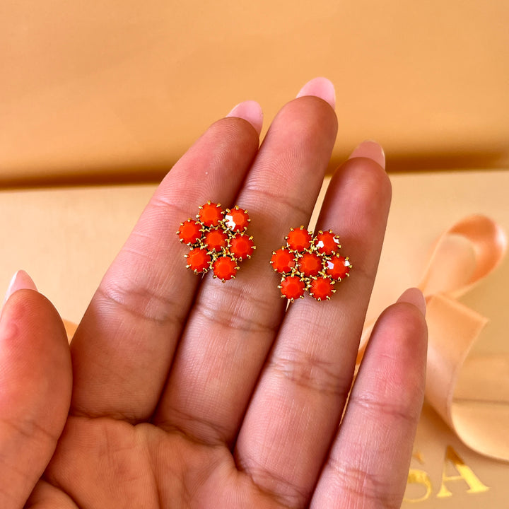 Orange Swarovski crystals set