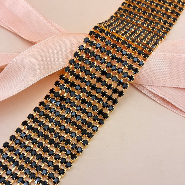 10 Rows Black Preciosa crystals bracelet