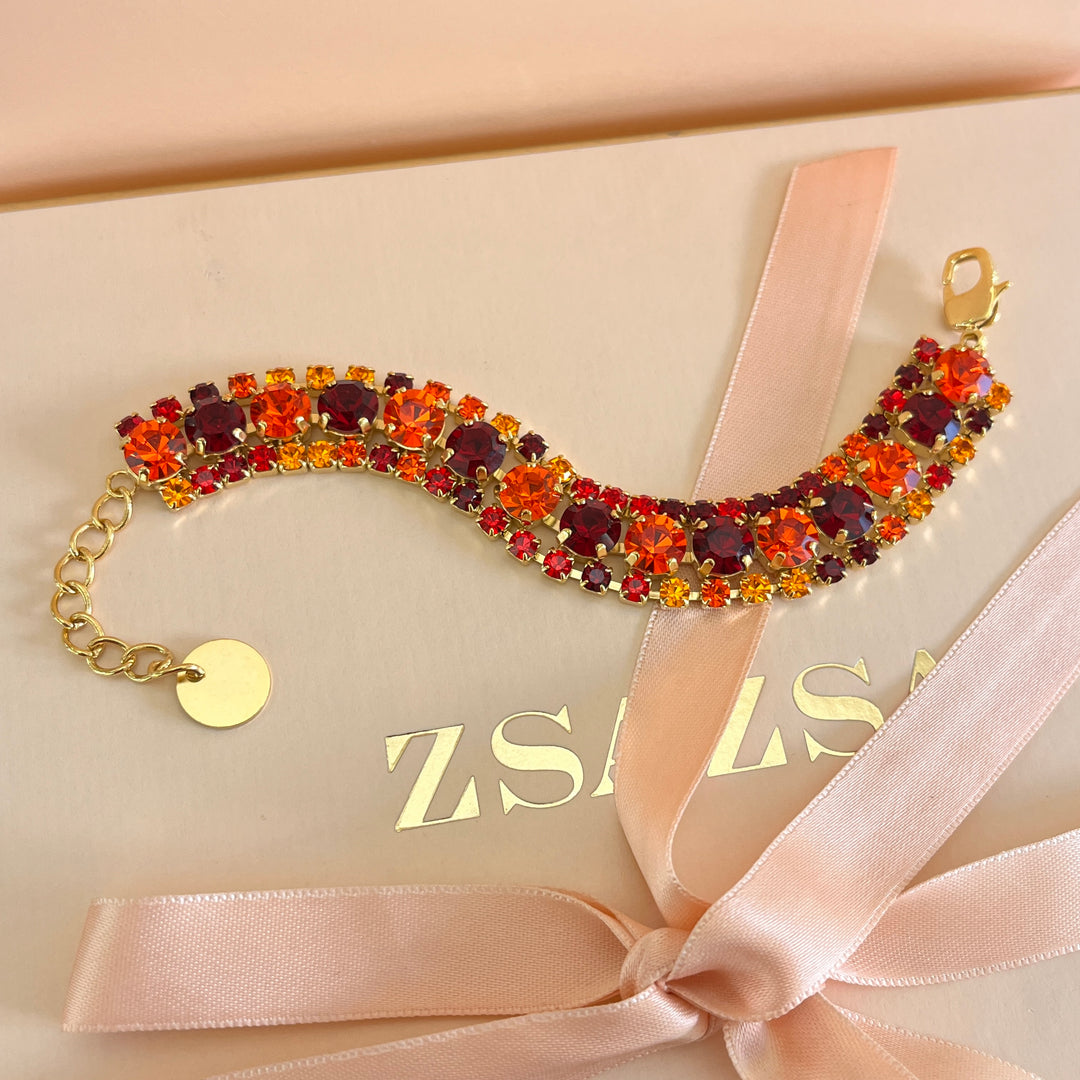 Shade of red Preciosa Crystals bracelet