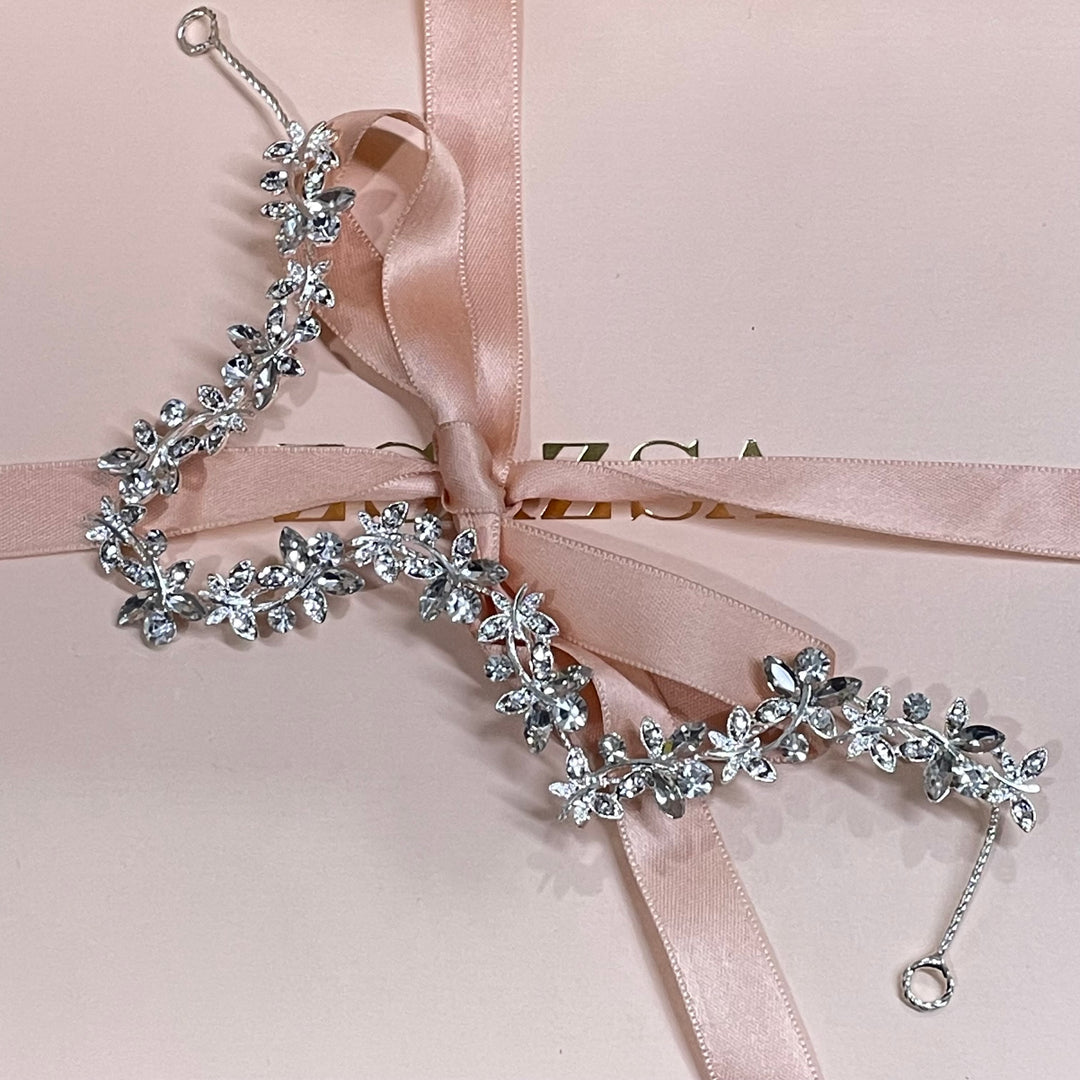 Silver butterflies flexible headpiece