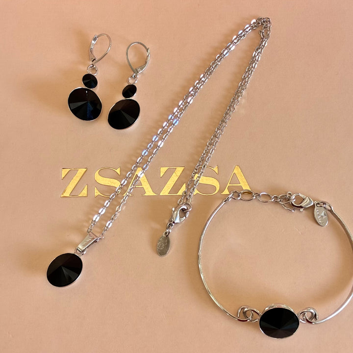 Black Swarovski crystals set