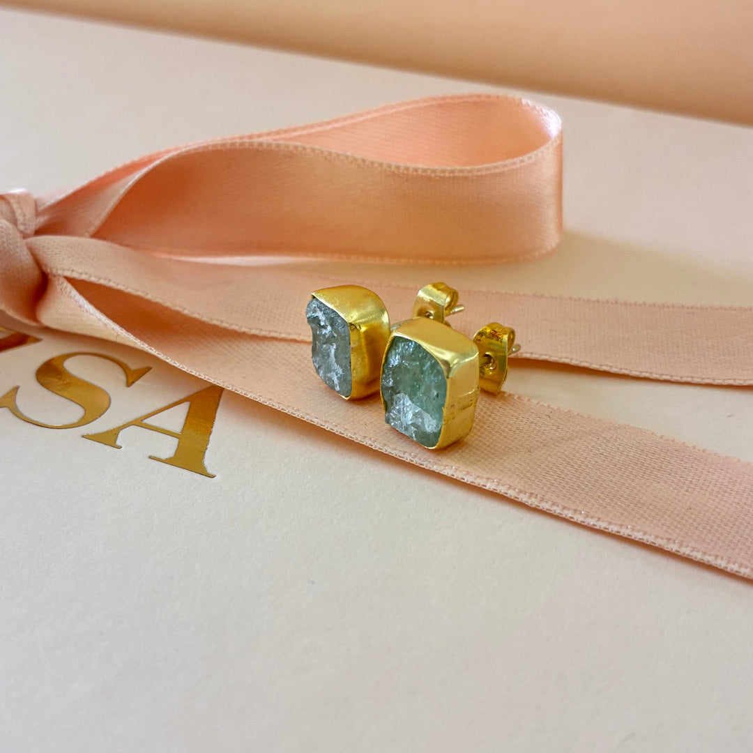 Handmade quartz studs