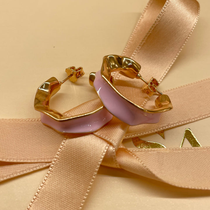 Enamel pink hoops