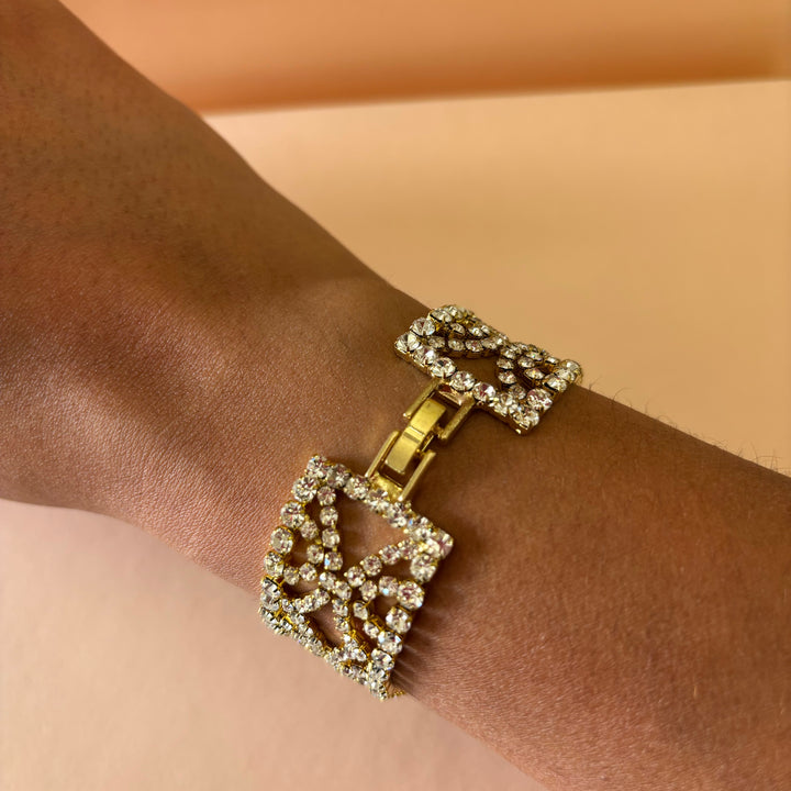 Thick rhinestone bracelet