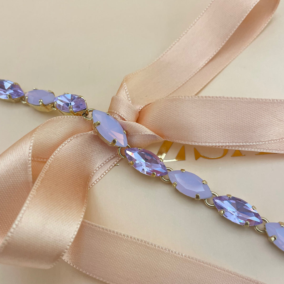 Lilac Marquise Swarovski crystals bracelet