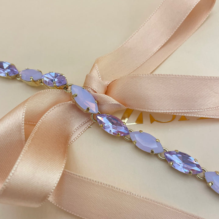 Lilac Marquise Swarovski crystals bracelet