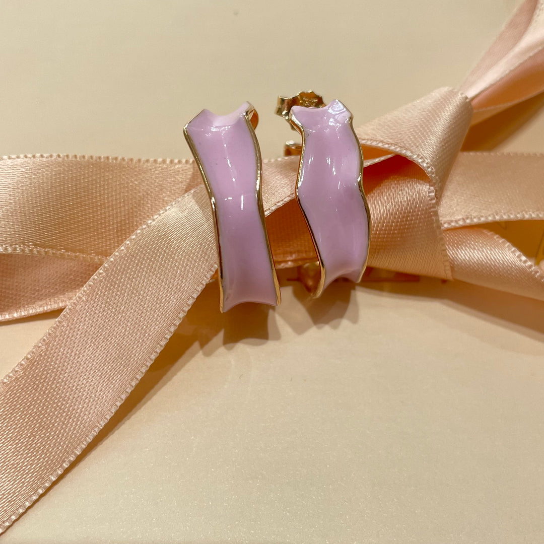Enamel pink hoops