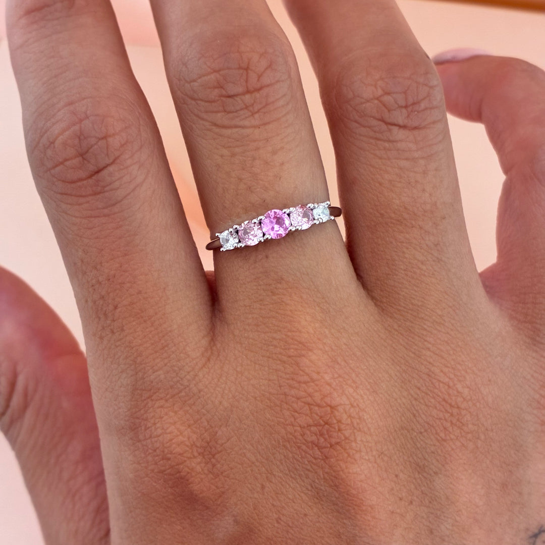 Pink zircone sterling silver set