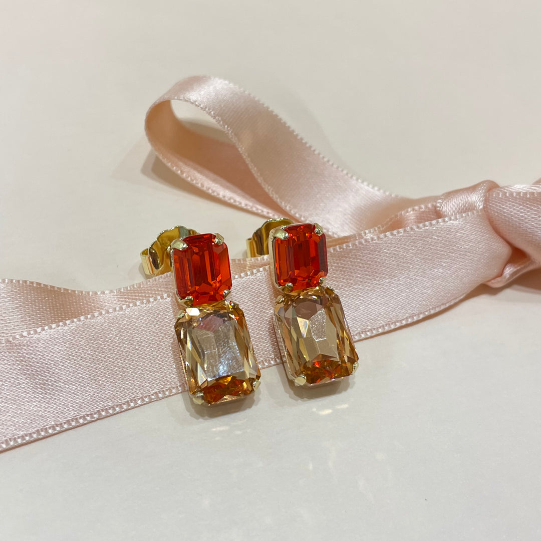 Orange Swarovski crystals set