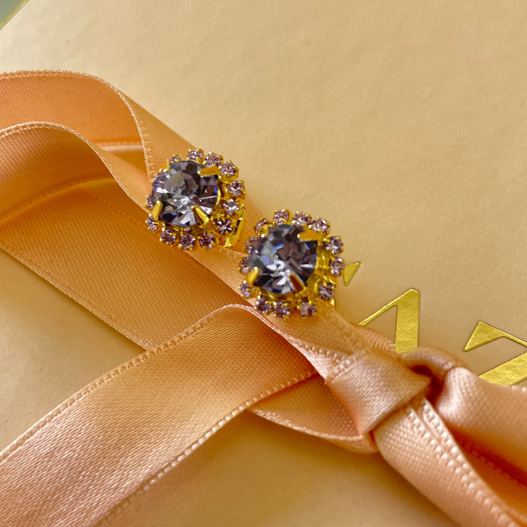 Dainty Lilac preciosa crystals set