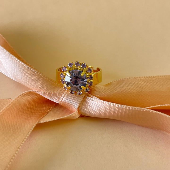 Dainty Lilac preciosa crystals set