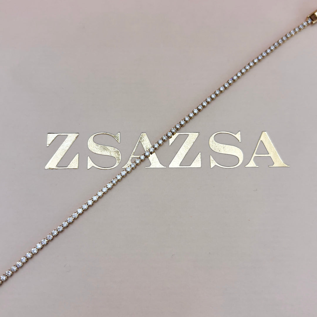 Thin tennis bracelet