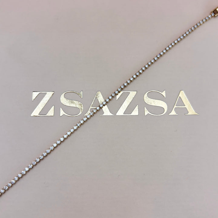 Thin tennis bracelet