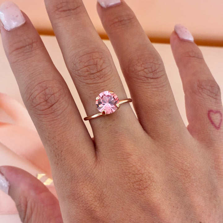 Basic pink Preciosa crystals gold plated set