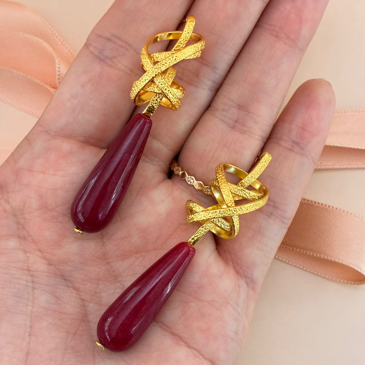 Handmade red earrings