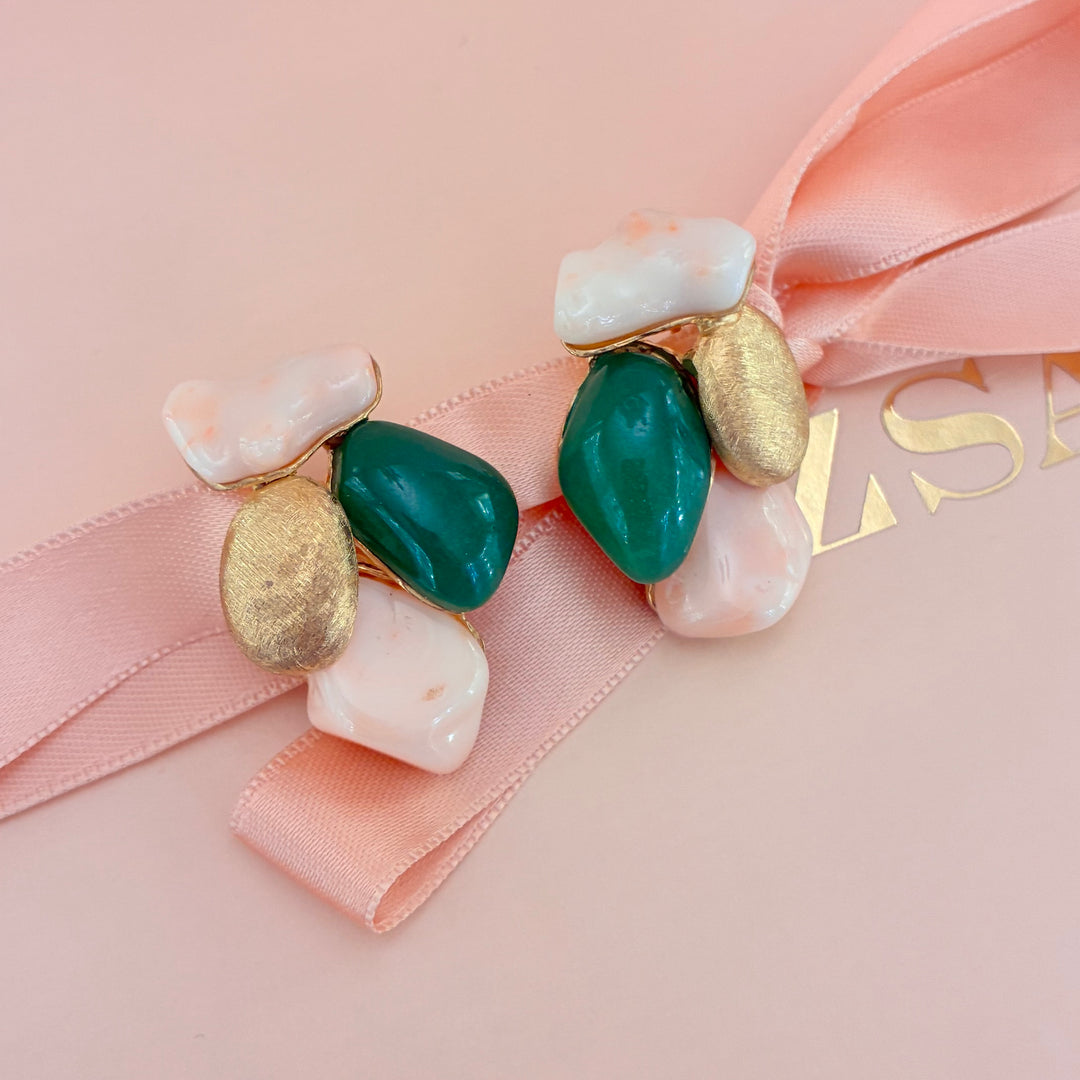 Handmade semi precious stones earrings