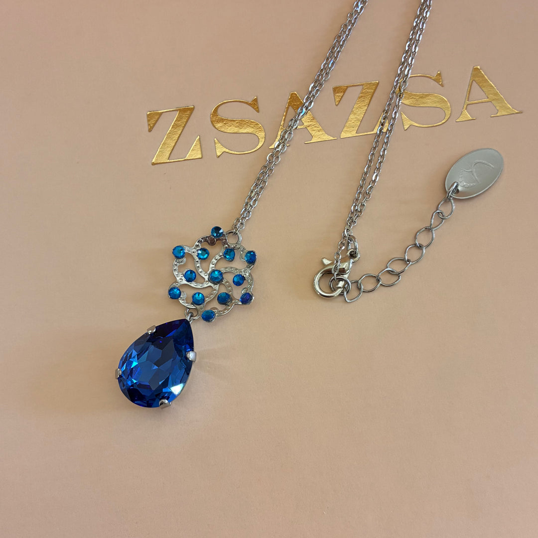 Handmade royal blue silver set