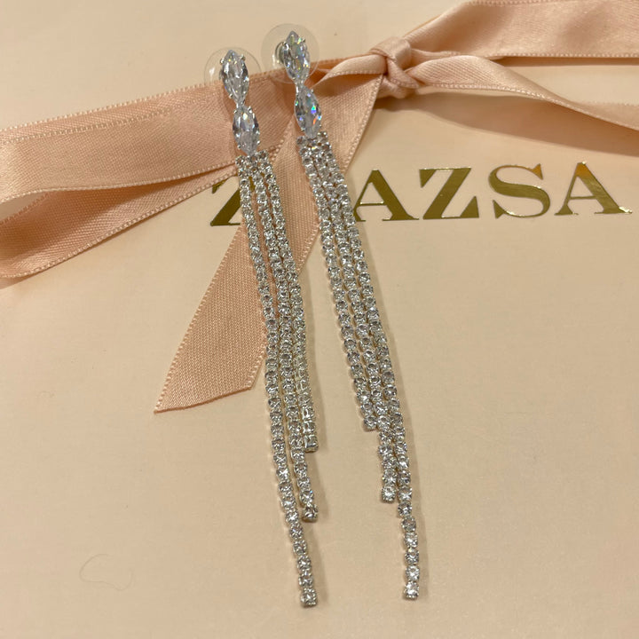 Marquise fringe earrings