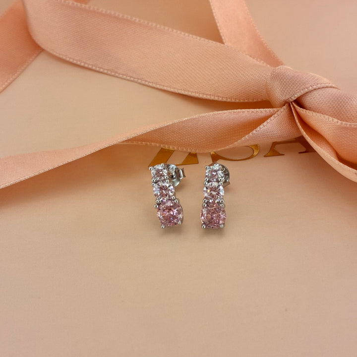 Pink zircone sterling silver set