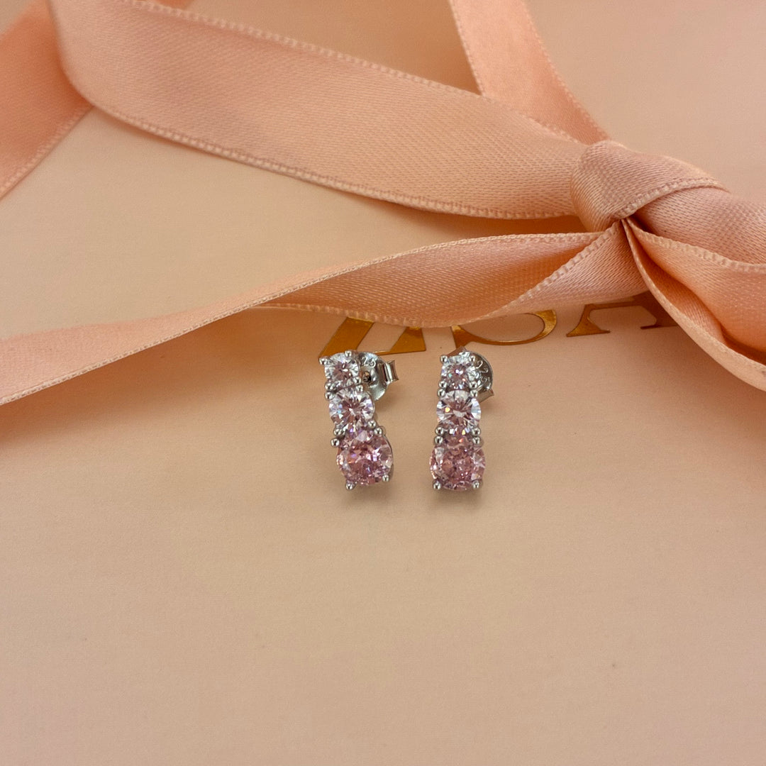 Pink zircone sterling silver set